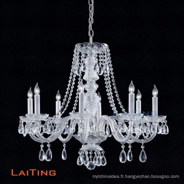 Vente chaude cristal lumière maison décor cristal bougie lustre